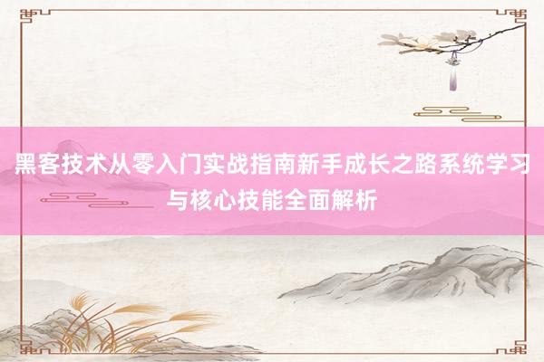 黑客技术从零入门实战指南新手成长之路系统学习与核心技能全面解析